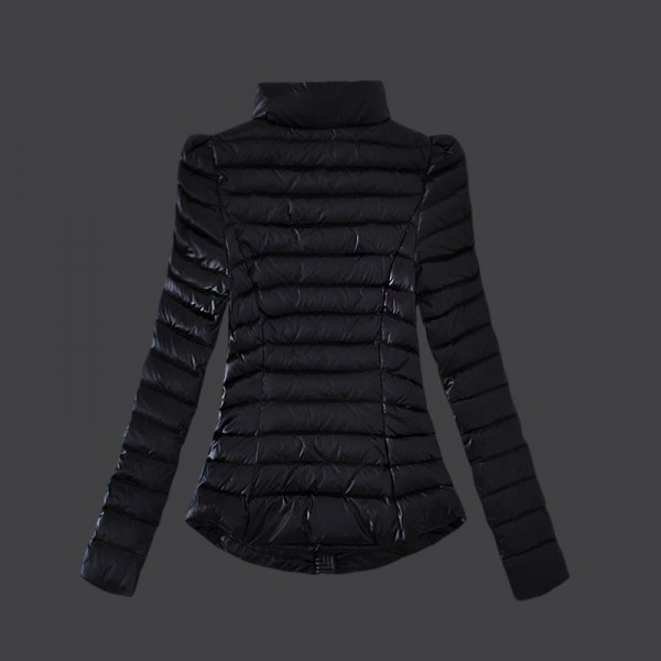 Moncler Donna Giù cappotto stand Collare Nero Presa M1023